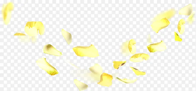 黄色手绘唯美花瓣装饰花纹