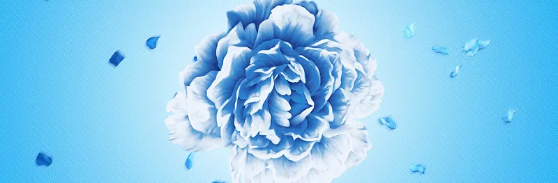 蓝色花朵背景海报