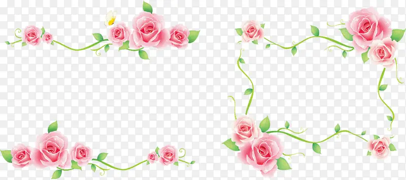 玫瑰花花边框装饰情人节