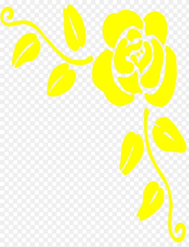 黄色手绘玫瑰装饰