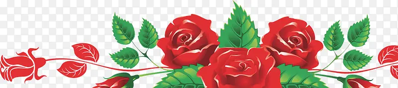 卡通玫瑰花朵边框装饰素材
