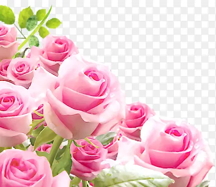 清新粉色玫瑰装饰