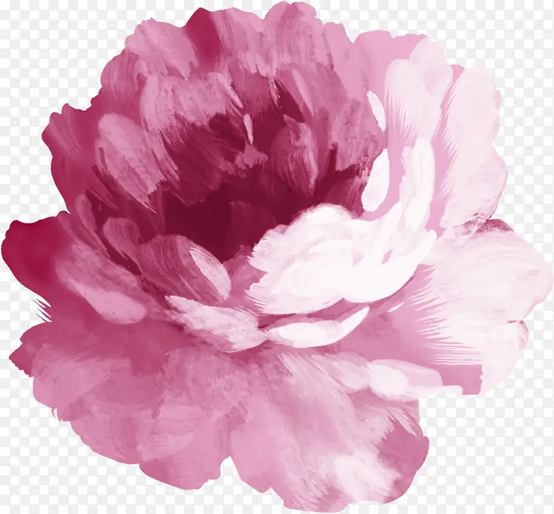 手绘粉紫色玫瑰装饰