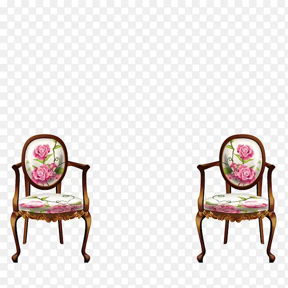 粉色玫瑰装饰太师椅