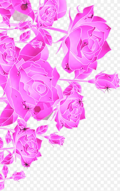 粉色玫瑰手绘装饰