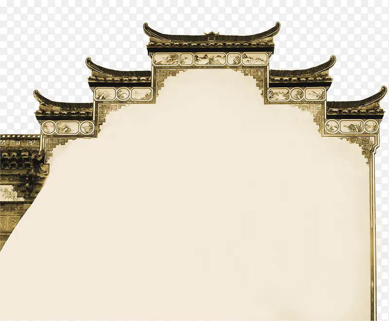 中国风黄色建筑物
