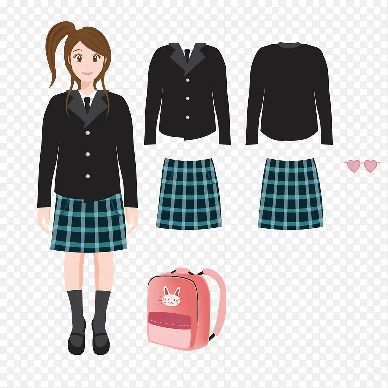 矢量女孩校服