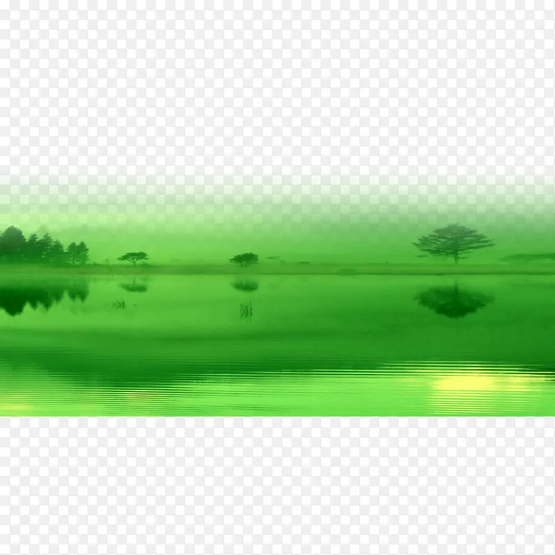 绿色风景湖水
