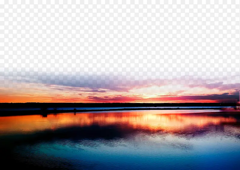 落日湖面背景图