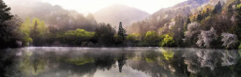 唯美宁静的湖泊自然风景