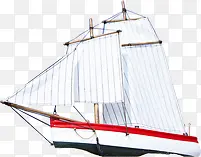 白色卡通帆船设计