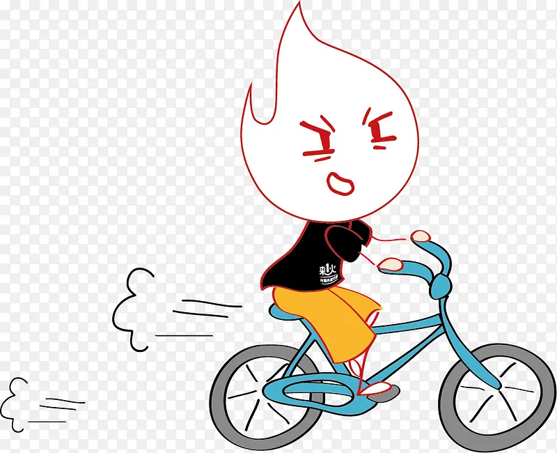 卡通可爱小人自行车