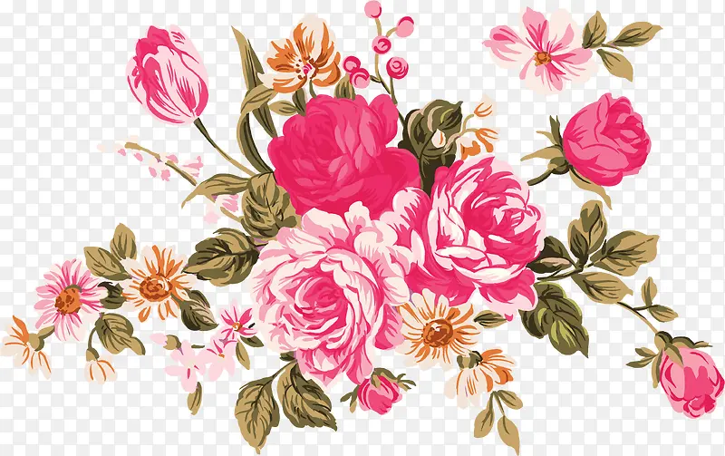 粉色花朵设计植物贺卡花纹