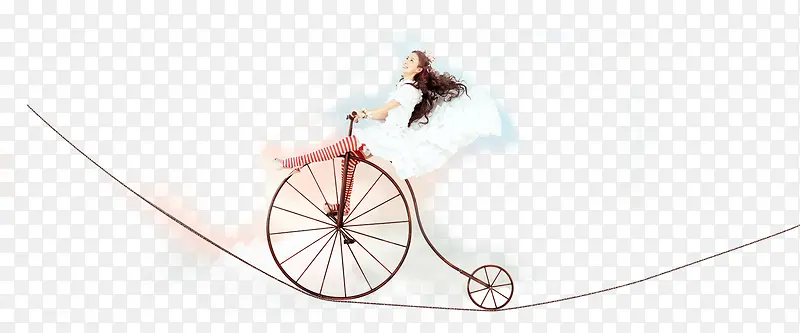 卡通可爱自行车绳子小人