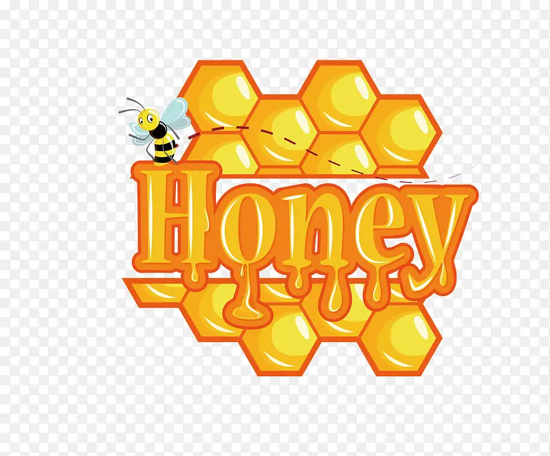 矢量卡通简洁扁平化蜂蜜