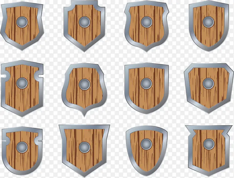 各式木质盾牌