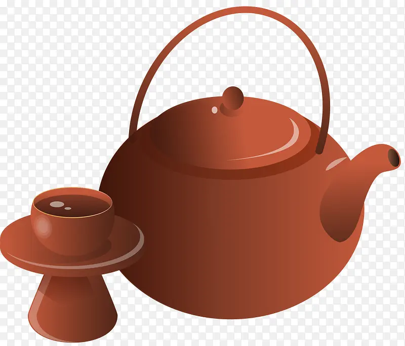 茶壶矢量卡通茶叶食物