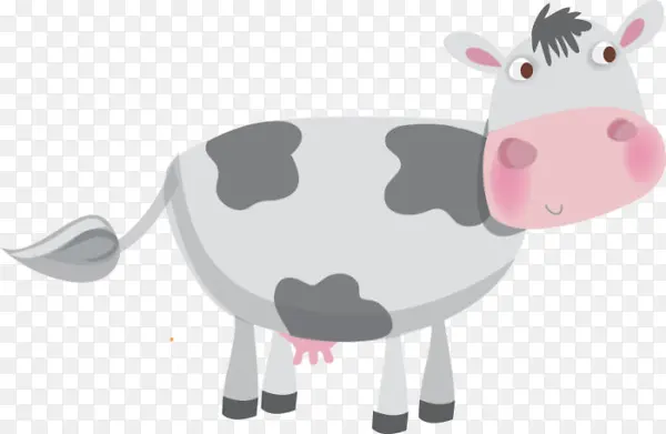 卡通儿童彩绘奶牛插画