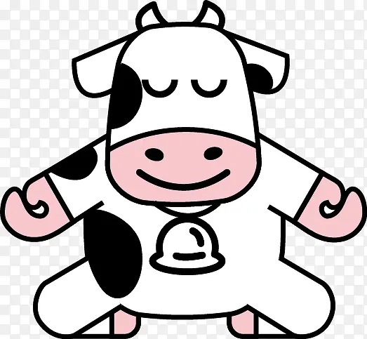 卡通可爱手绘奶牛