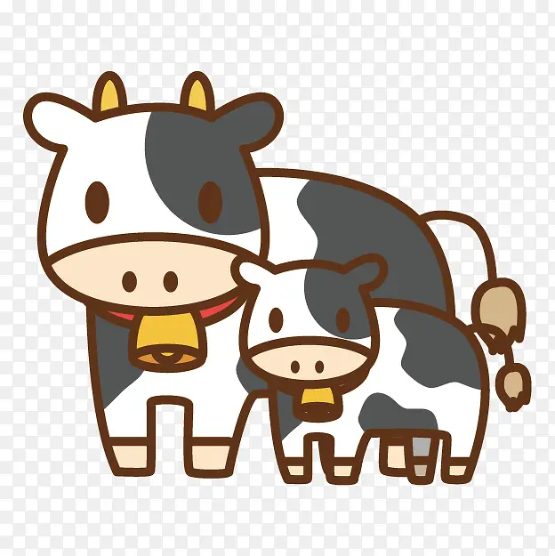 卡通可爱奶牛