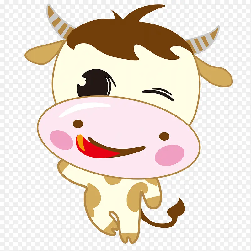 可爱卡通小牛
