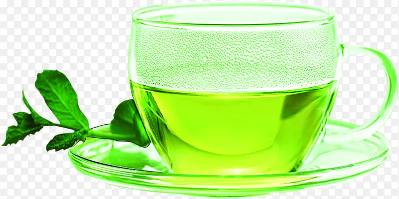 玻璃杯绿茶素材