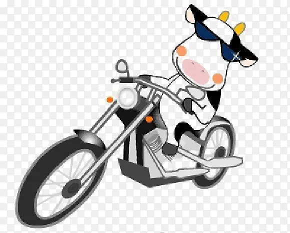 骑车的奶牛
