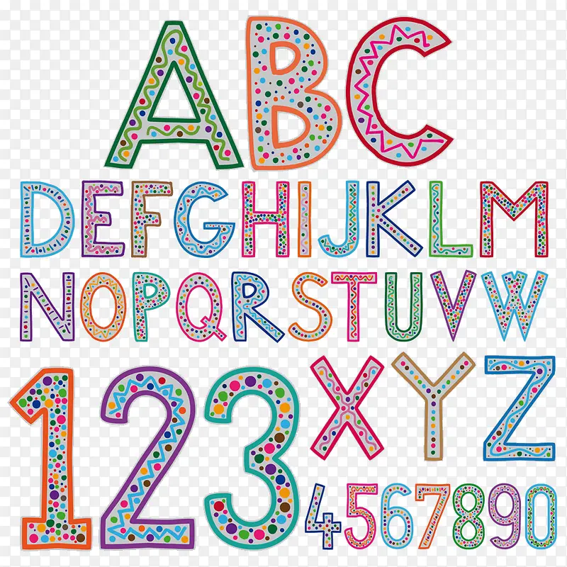 创意数字字母字体高清免扣素材
