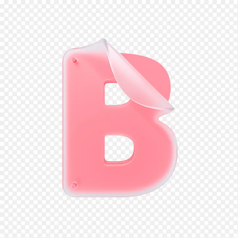 创意粉色英文B字体设计