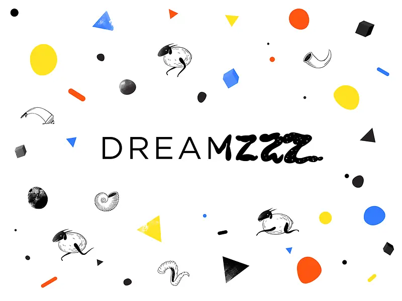 创意合成效果不规则形状文字dream