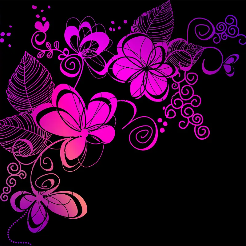 紫色花纹边框背景