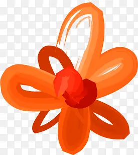 橙色花朵花纹插画
