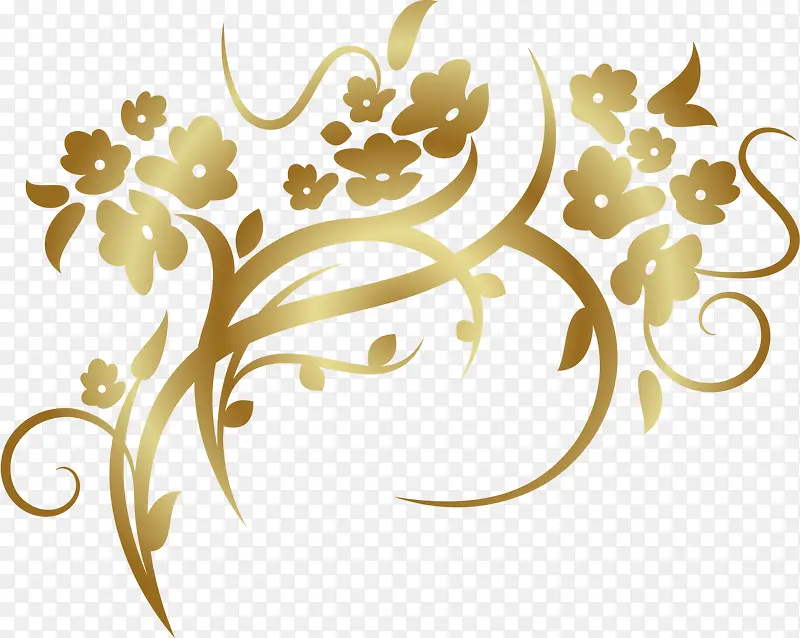 金色花纹装饰图案