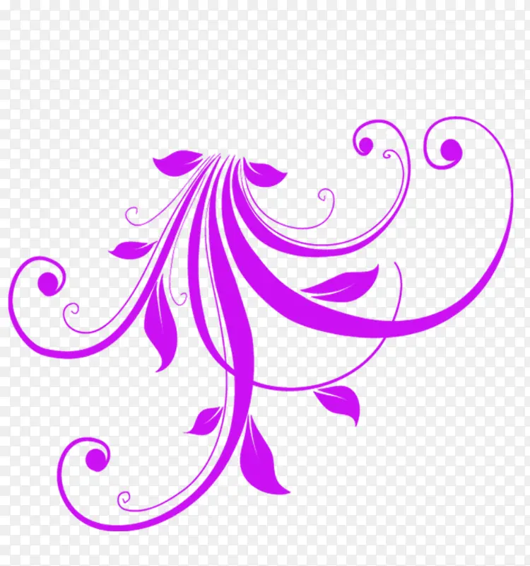 梦幻紫色花朵花纹装饰