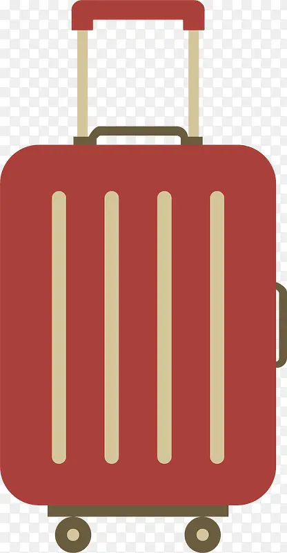 扁平化红色行李箱