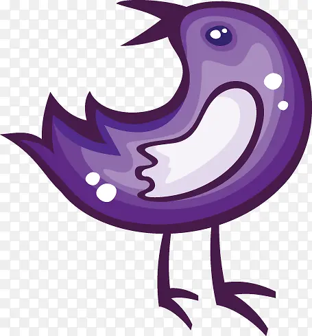 手绘紫色小鸟设计