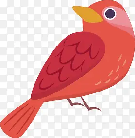 红色卡通设计小鸟手绘