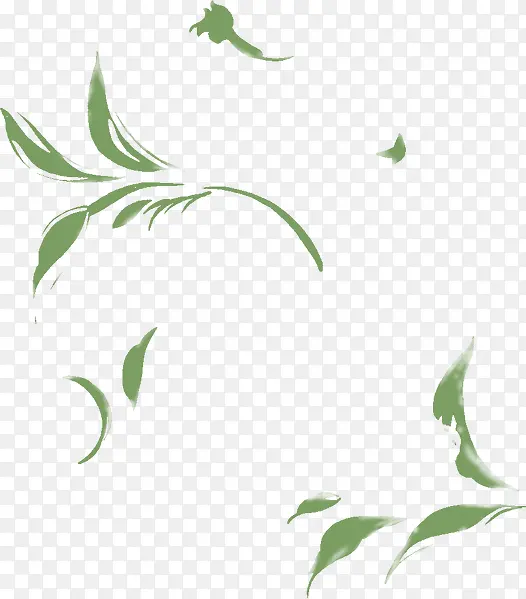 中秋节水彩绿叶手绘