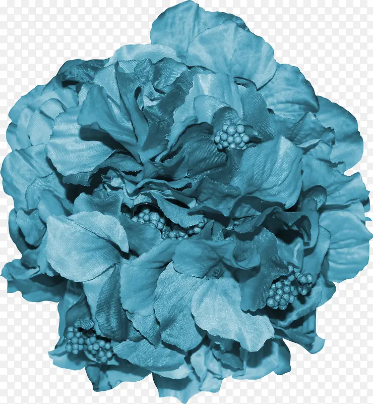 蓝色牡丹花朵布艺
