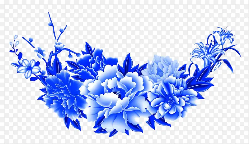 青花牡丹】