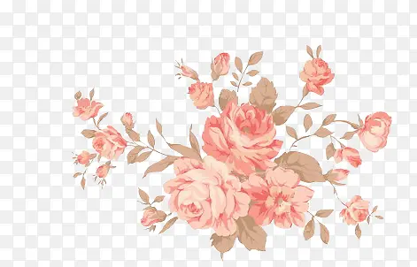 粉红花朵牡丹花装饰