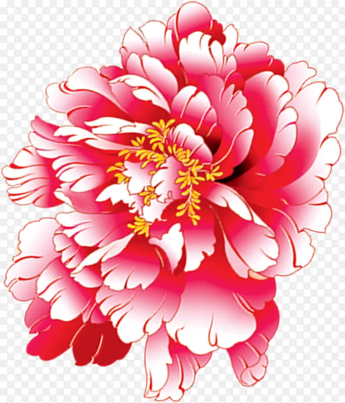 手绘粉色艺术花朵牡丹