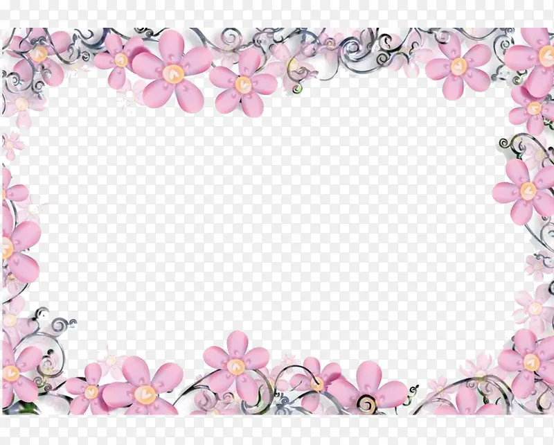 粉色花朵拍照框