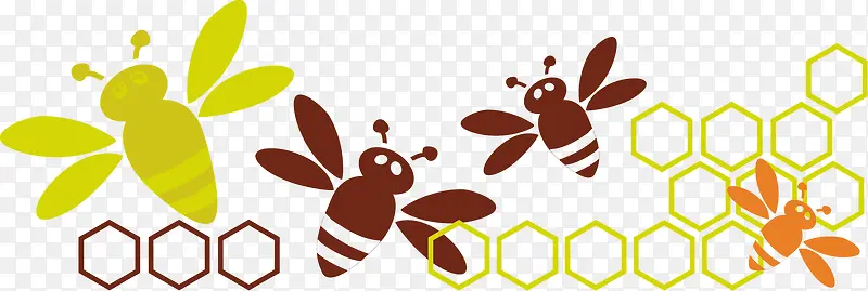可爱卡通手绘 蜜蜂 蜜蜂采蜜