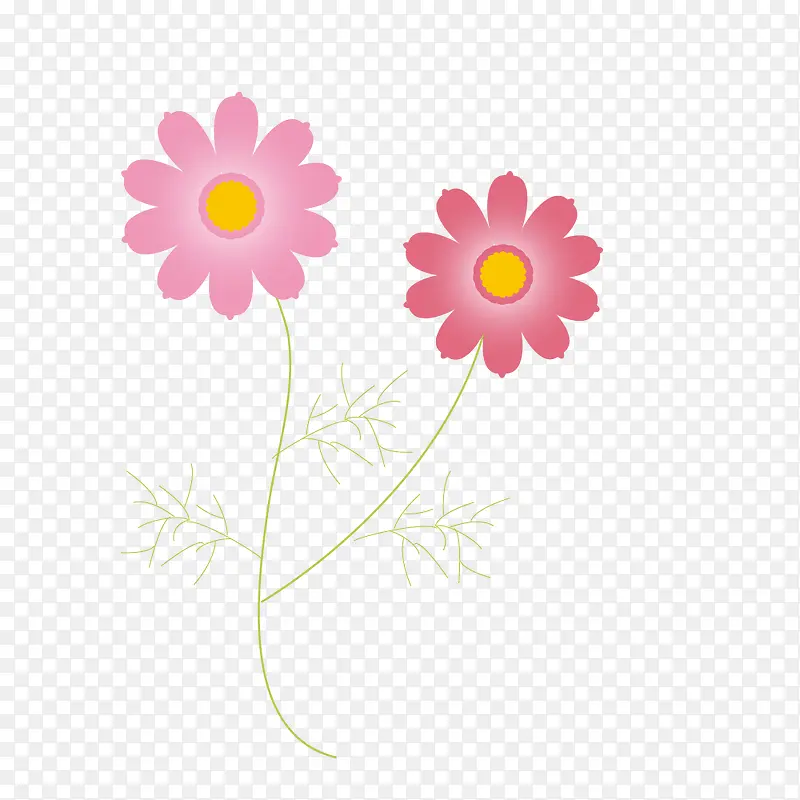 粉色手绘的小花朵
