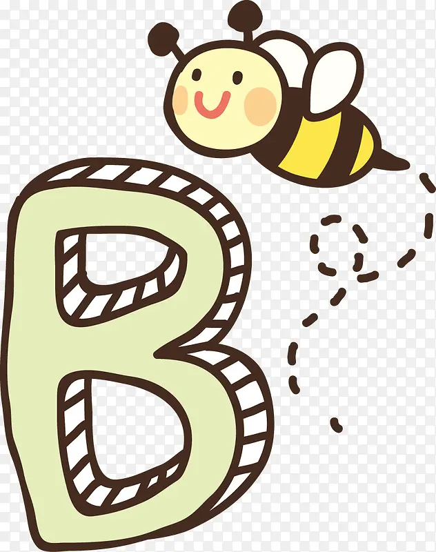 字母B和蜜蜂