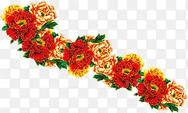 高清节日海报红色花朵