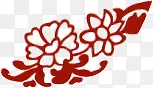 手绘红色花朵节日