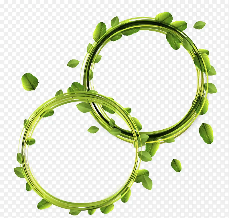 绿色花环矢量素材