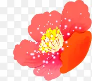 红色手绘花朵节日